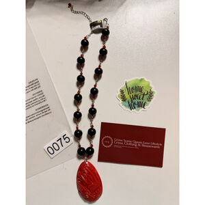 Women's Unbranded Beaded Necklace Red and Black from vendor for Free People and